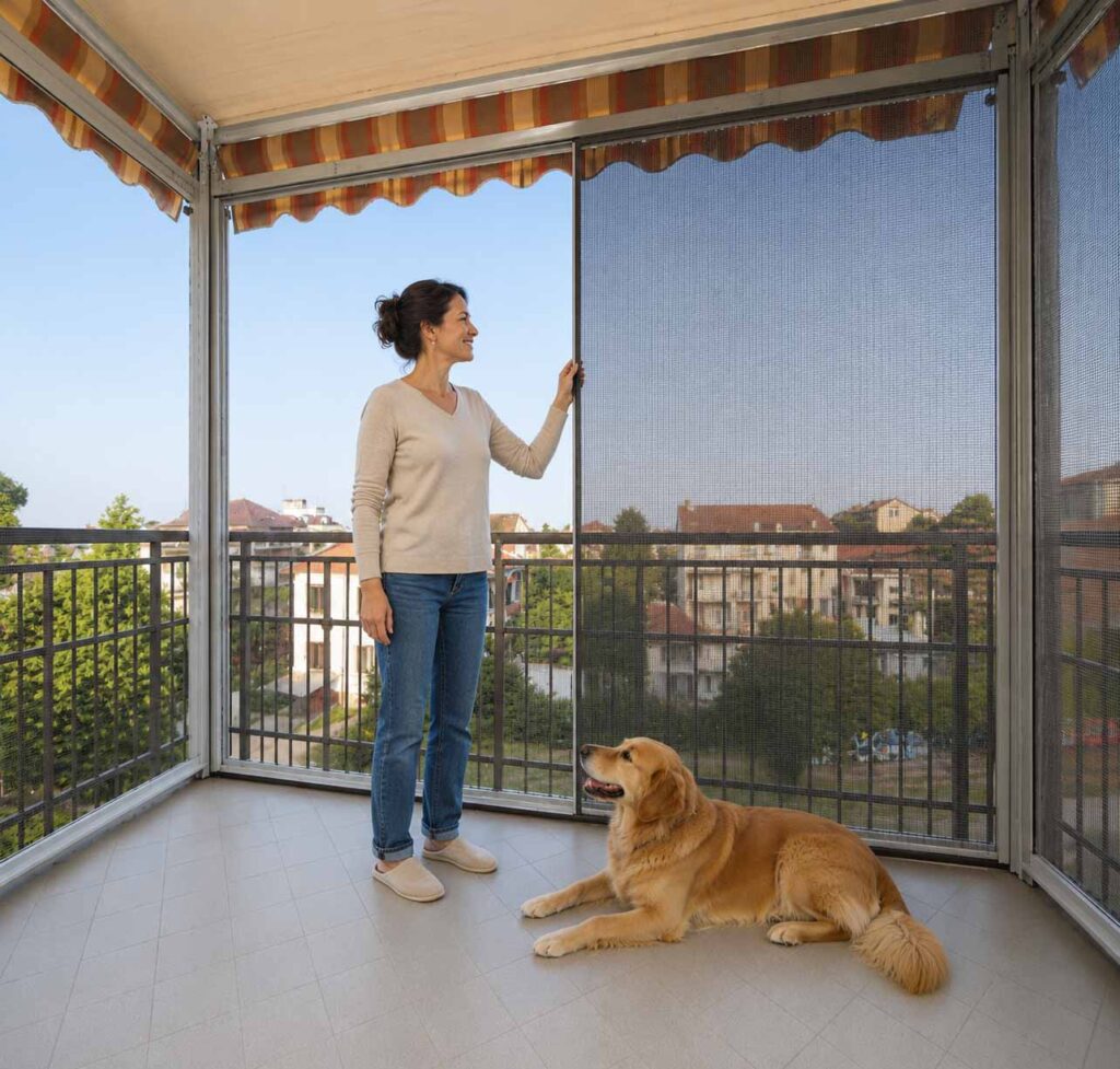 tenda veranda con zanzariera integrata
